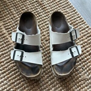 birkenstocks arizona shoes white